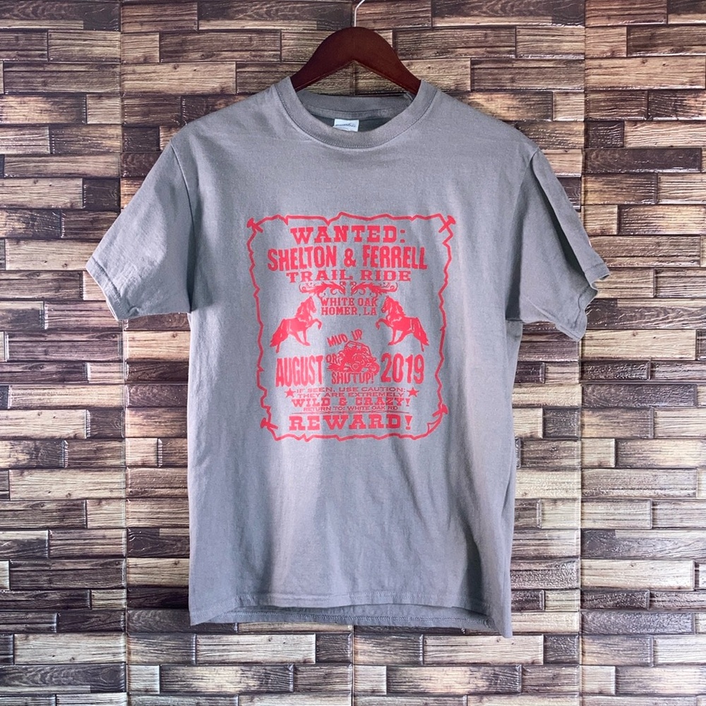 Unisex Medium Port & Co. Shelton & Ferrel Trail Ride Gray Medium T Shirt EUC